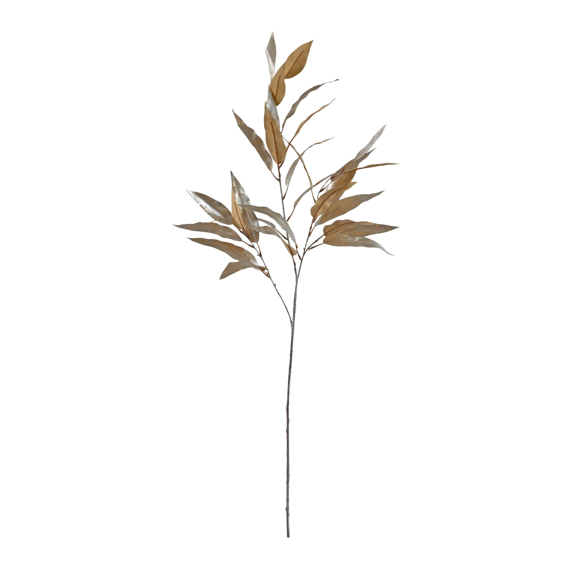 Gold Long Blade Eucalyptus Leaf Spray (Set of 6) - Image 3