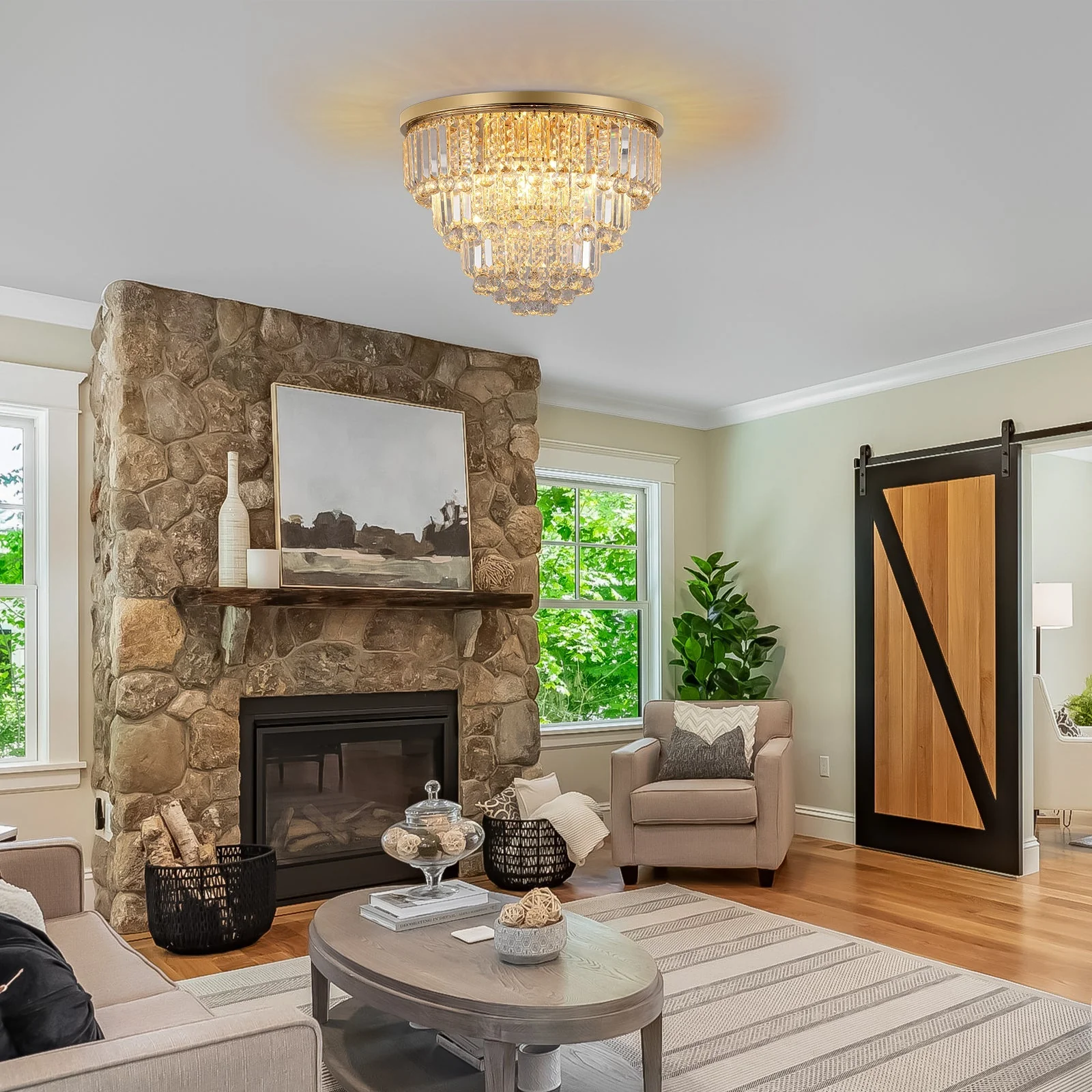 Gold Luxury Modern Style Crystal Ceiling Chandelier - Image 2