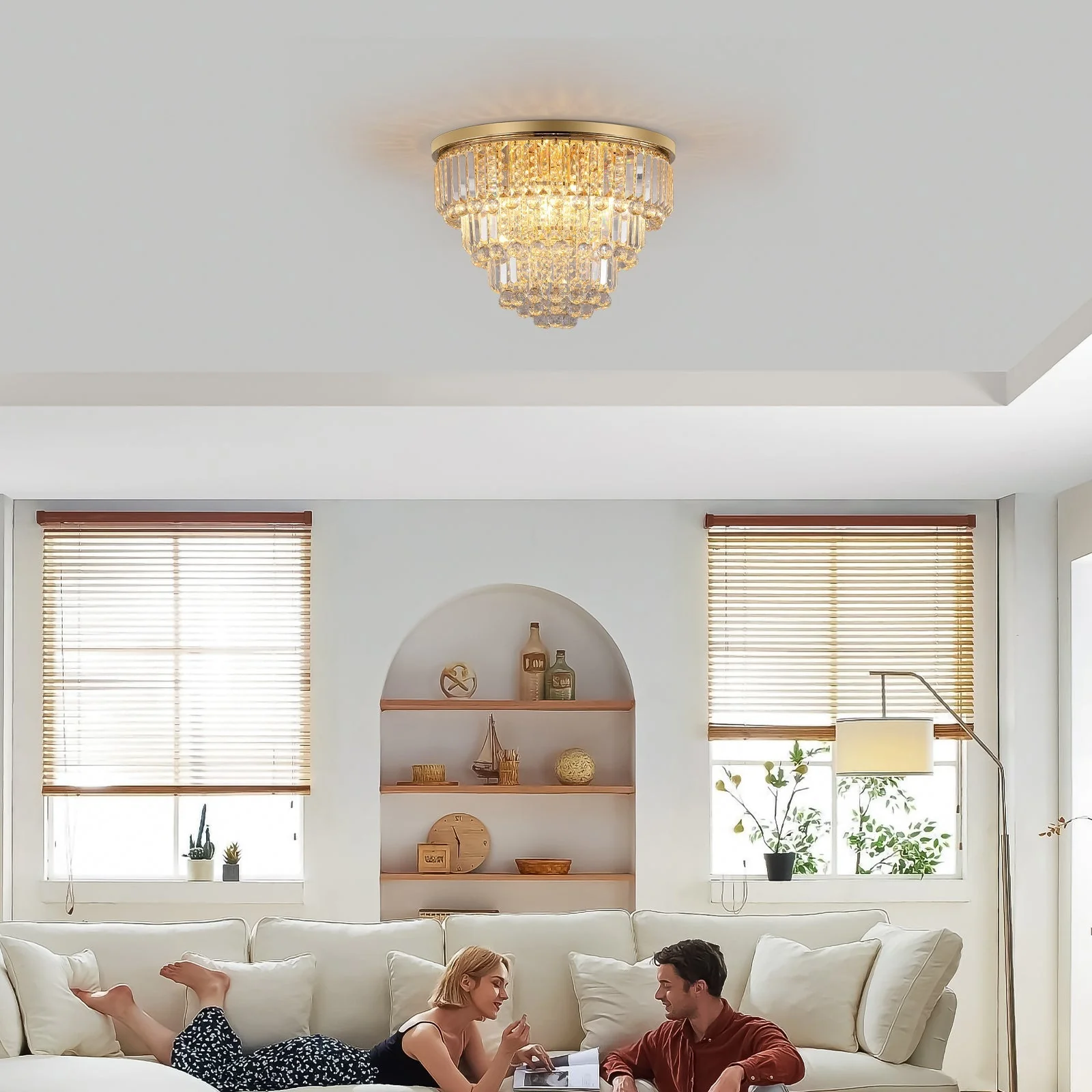 Gold Luxury Modern Style Crystal Ceiling Chandelier - Image 3