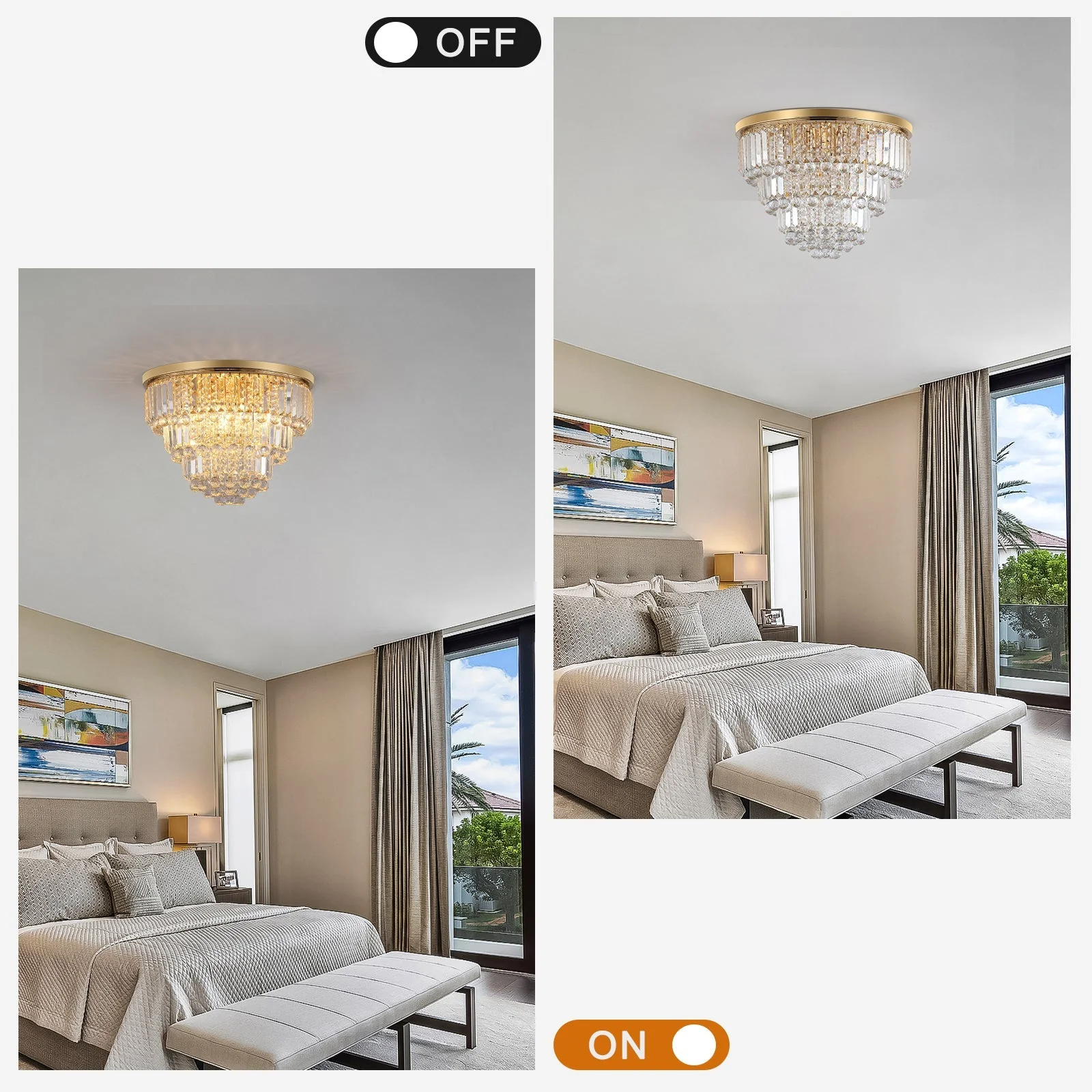 Gold Luxury Modern Style Crystal Ceiling Chandelier - Image 4