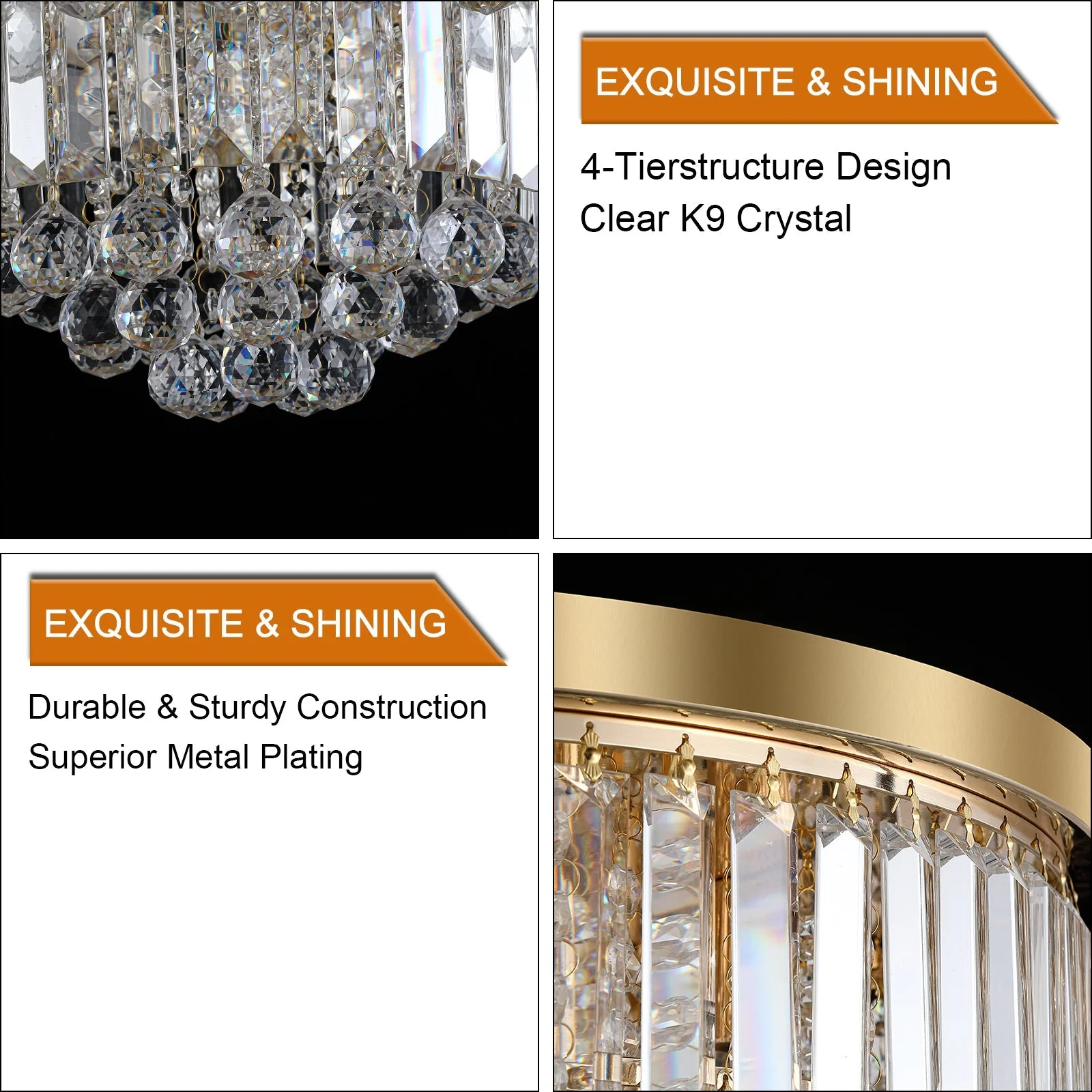 Gold Luxury Modern Style Crystal Ceiling Chandelier - Image 5