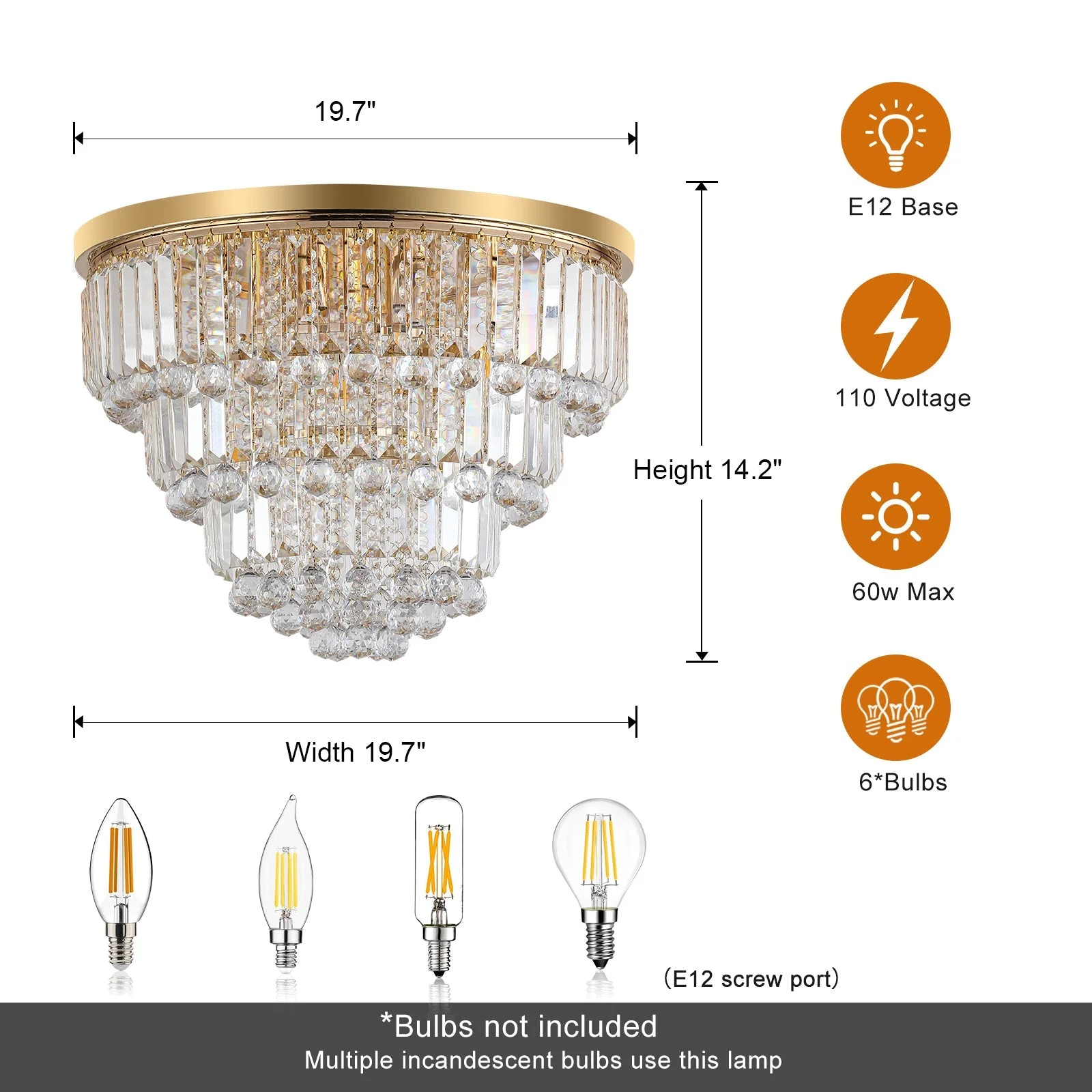 Gold Luxury Modern Style Crystal Ceiling Chandelier - Image 7