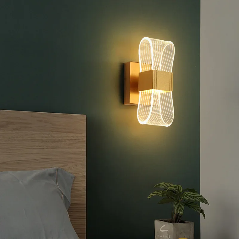 Gold Modern LED Wall Lamp – Luxury Aluminum Bedside Light for Bedroom & Living Room - Image 3