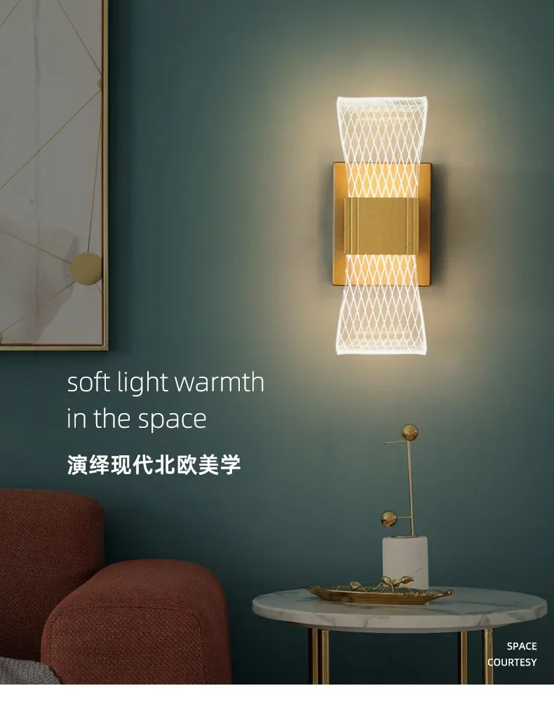 Gold Modern LED Wall Lamp – Luxury Aluminum Bedside Light for Bedroom & Living Room - Image 6