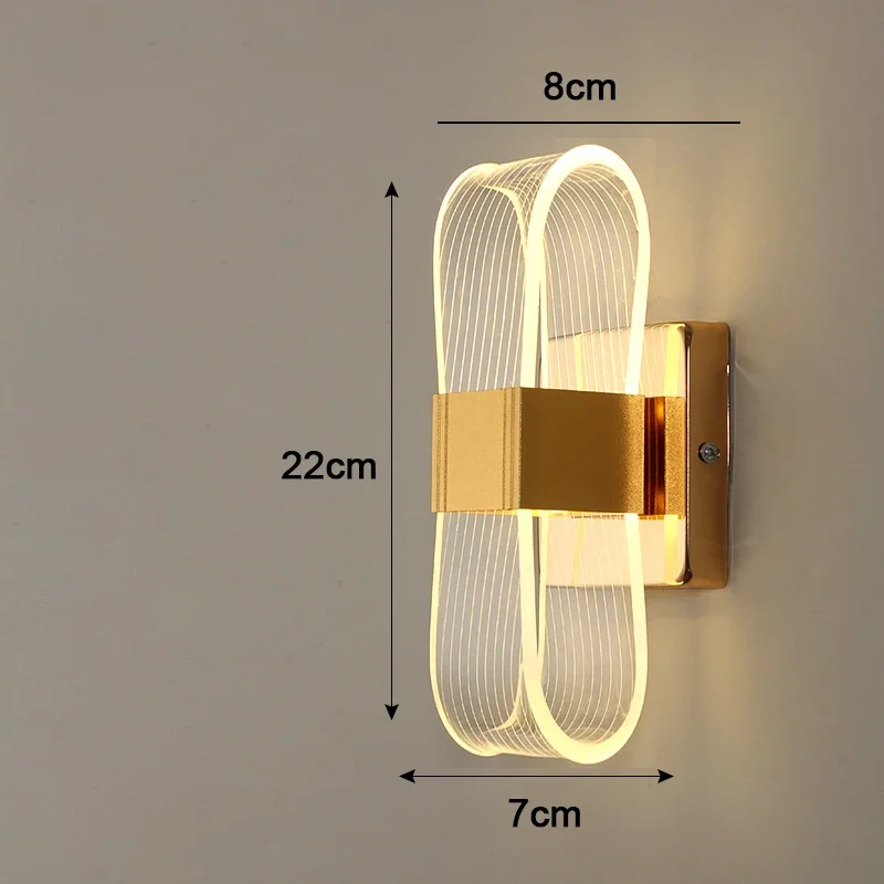Gold Modern LED Wall Lamp – Luxury Aluminum Bedside Light for Bedroom & Living Room - Image 8