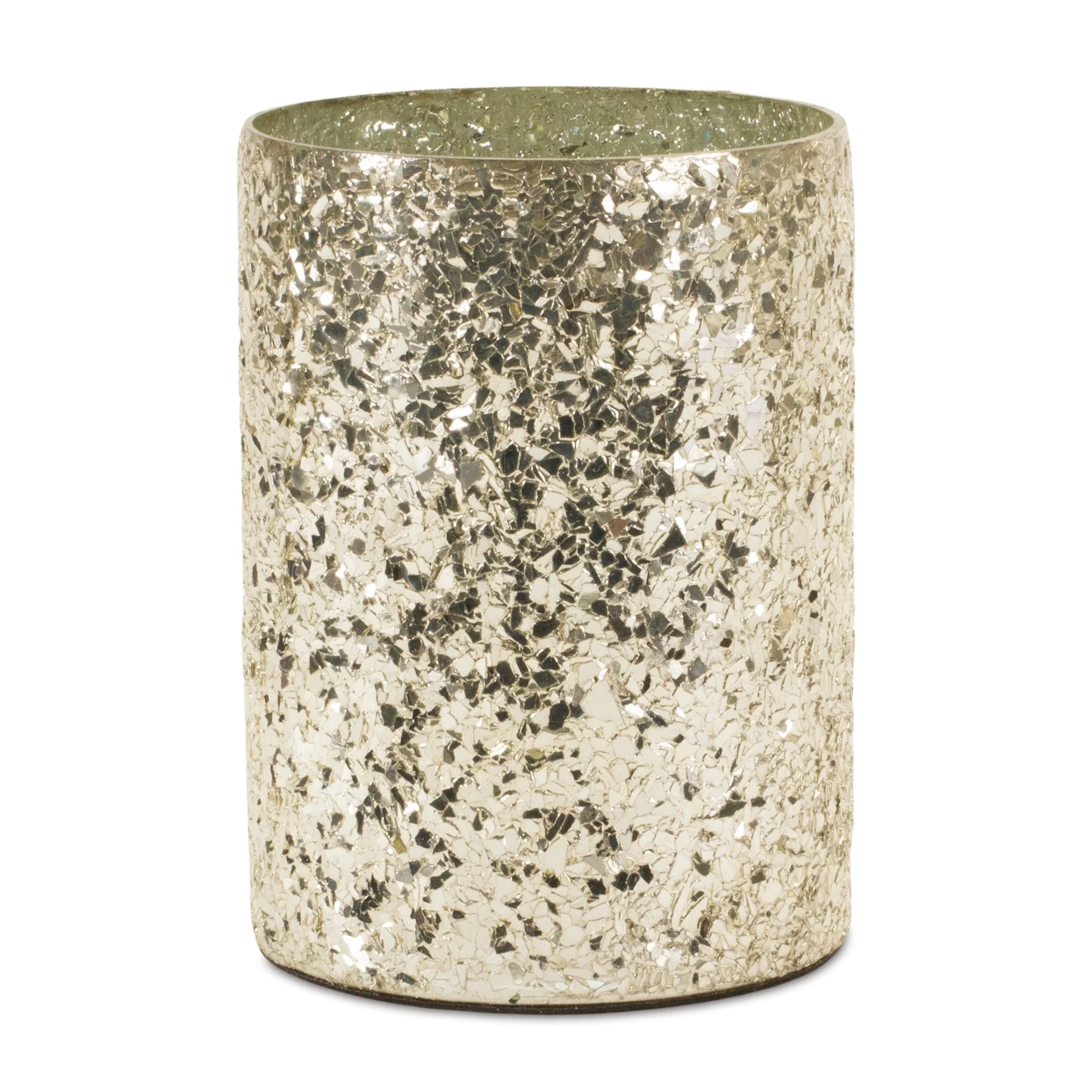 Gold mosaic glass candle holder (set of 2) - Image 2