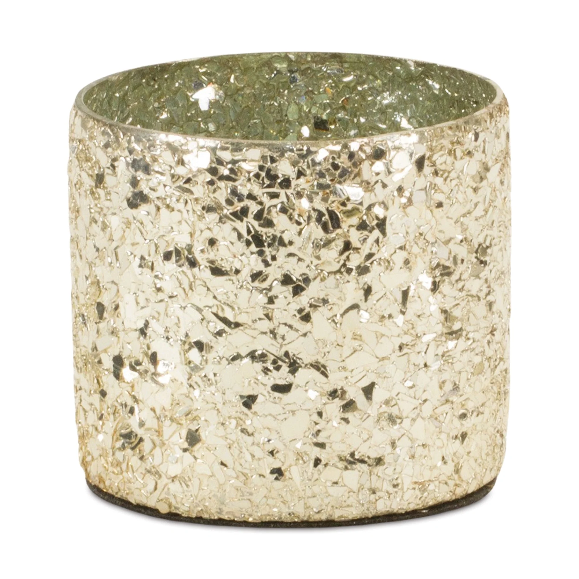 Gold mosaic glass candle holder (set of 2) - Image 3