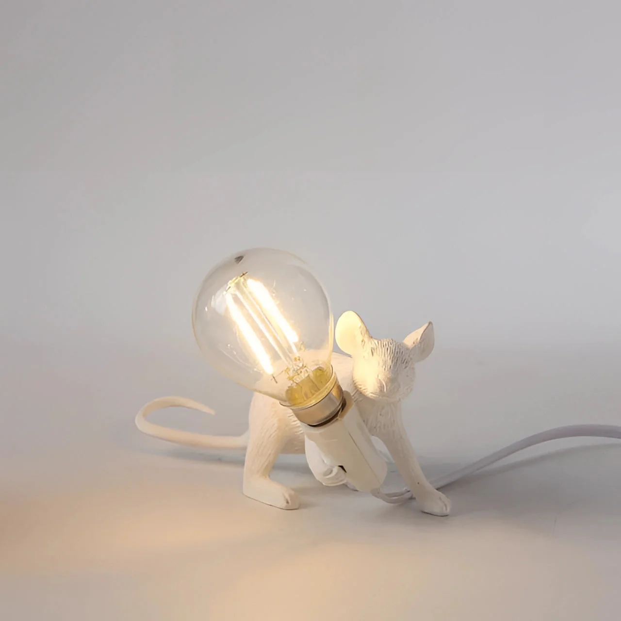 Gold Mouse Table Lamp Animal Shaped Desk Light Quirky Home Decor - Image 11