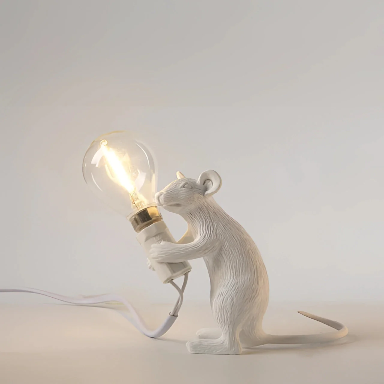 Gold Mouse Table Lamp Animal Shaped Desk Light Quirky Home Decor - Image 12