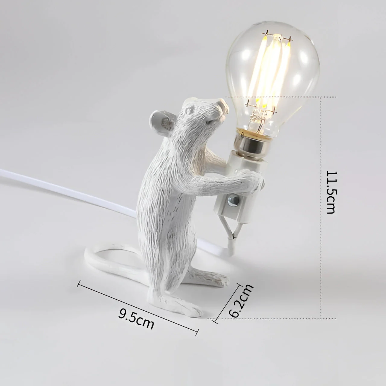 Gold Mouse Table Lamp Animal Shaped Desk Light Quirky Home Decor - Image 13