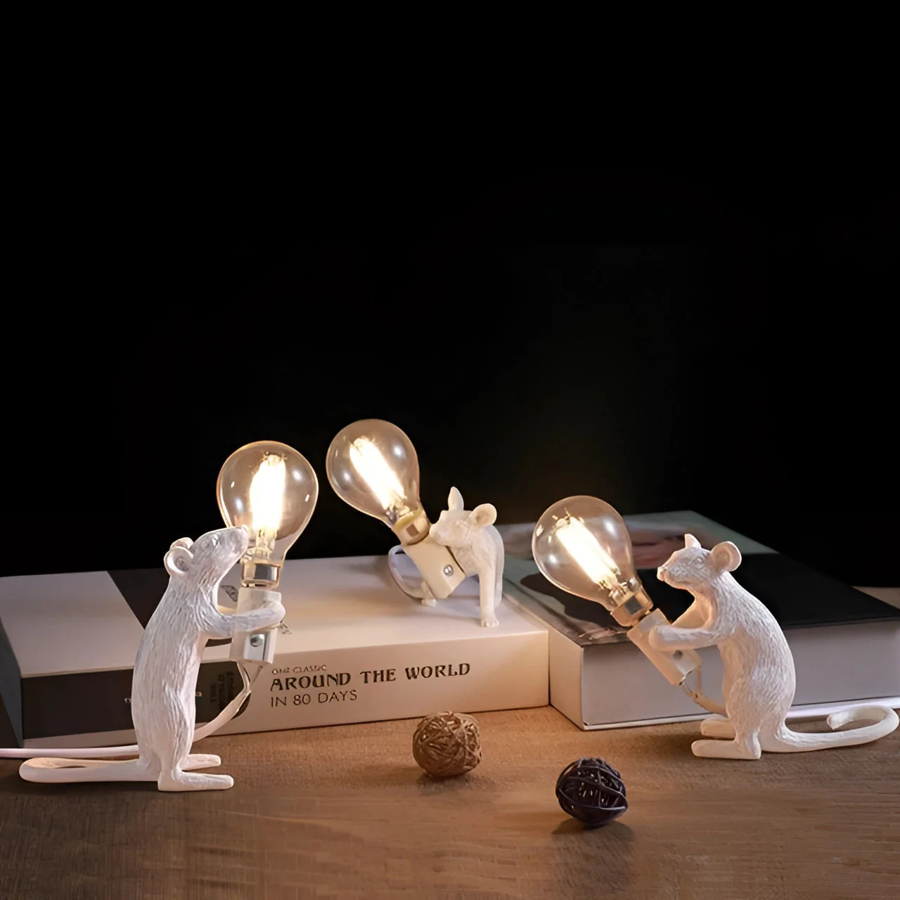 Gold Mouse Table Lamp Animal Shaped Desk Light Quirky Home Decor - Image 14