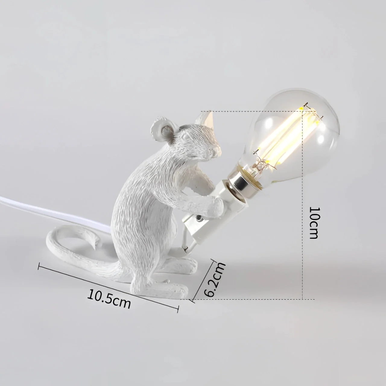 Gold Mouse Table Lamp Animal Shaped Desk Light Quirky Home Decor - Image 7