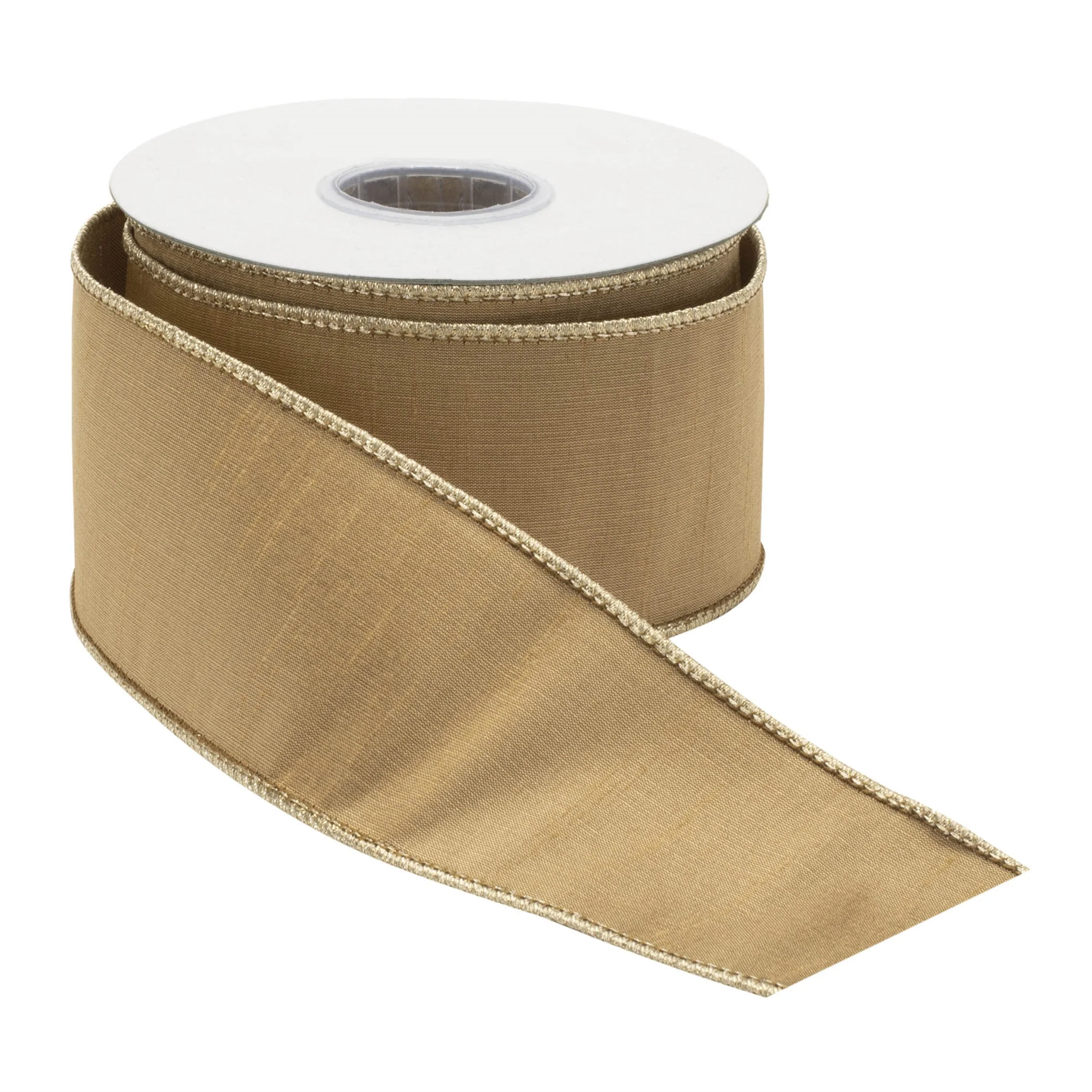 Gold wired ribbon 2.5" x 10 yds. - Image 2