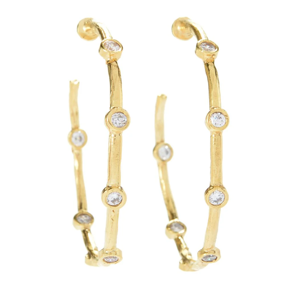 Golden Odyssey for Brilliante Simulated Diamond Hoop Earrings - Image 3