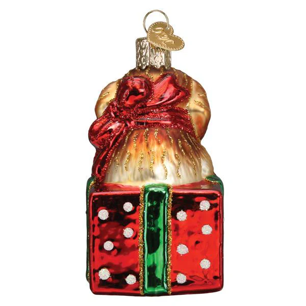 Golden Puppy Surprise Ornament - Image 4
