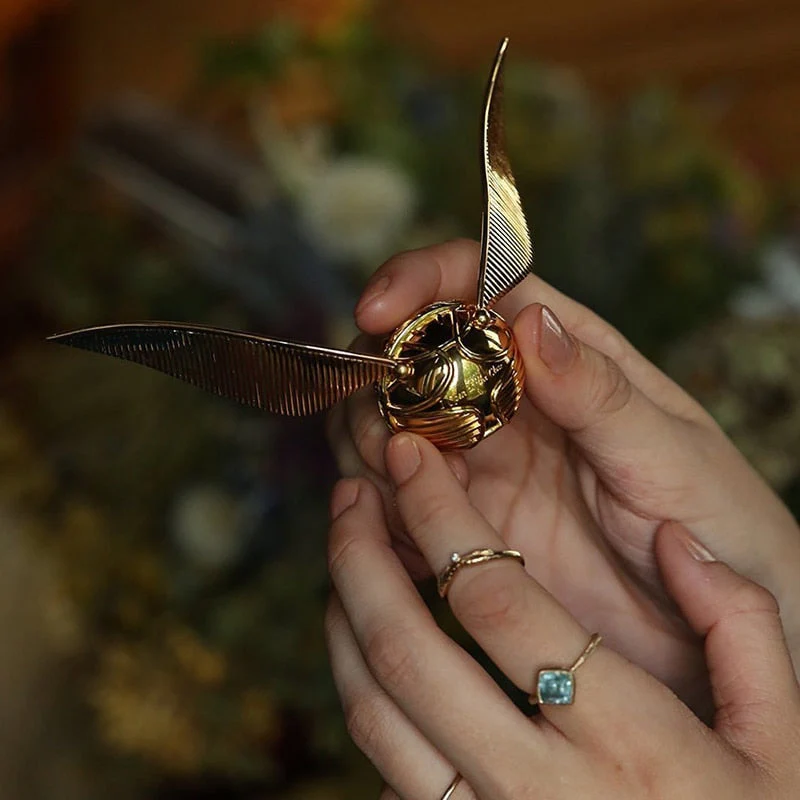 Golden Snitch Style Ring Box Gold Plated Jewelry Ring Holder Gift Box - Image 10