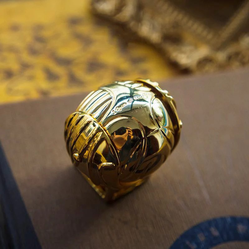 Golden Snitch Style Ring Box Gold Plated Jewelry Ring Holder Gift Box - Image 3