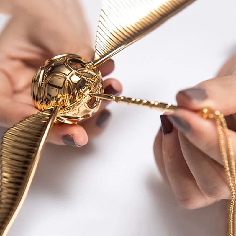 Golden Snitch Style Ring Box Gold Plated Jewelry Ring Holder Gift Box - Image 6