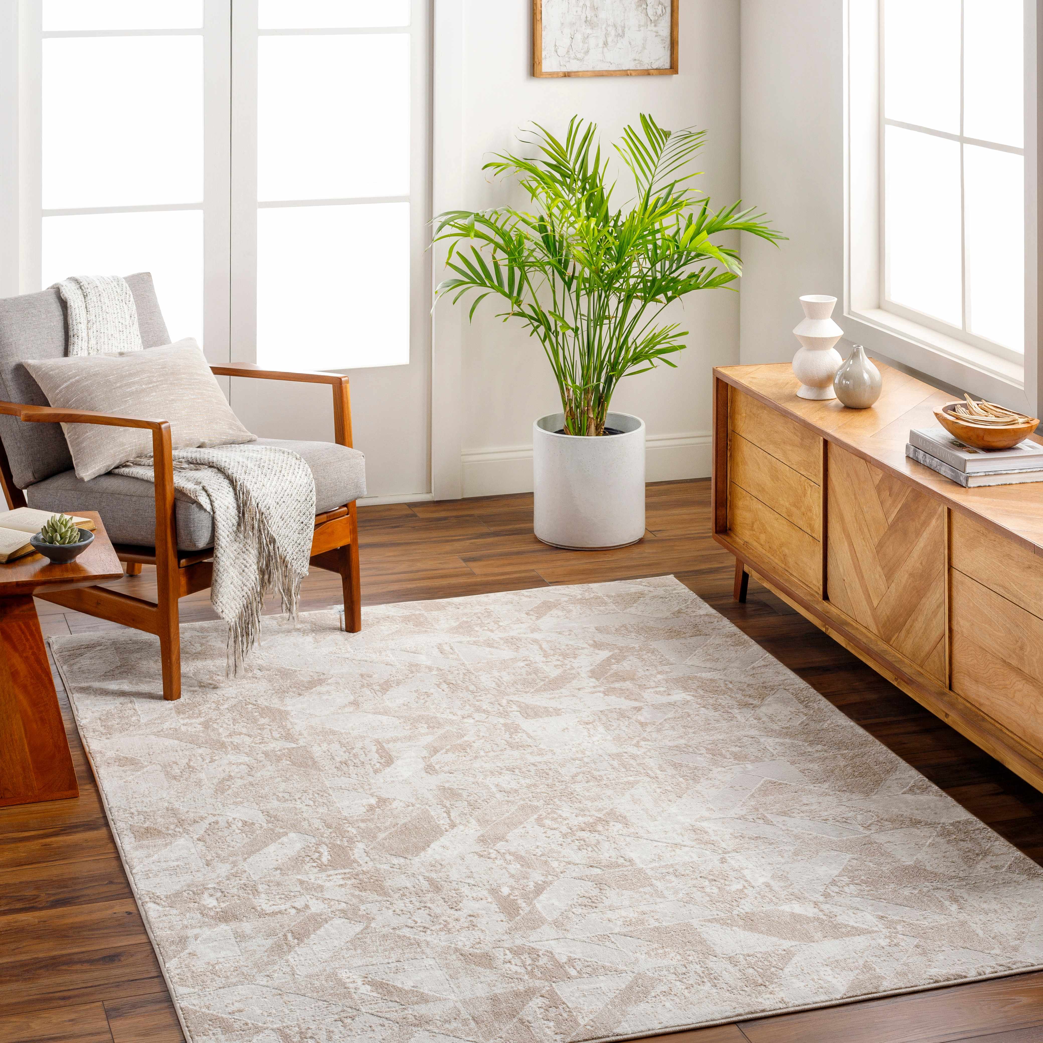 Gonca Gray Geometric Area Rug - Clearance - Image 2