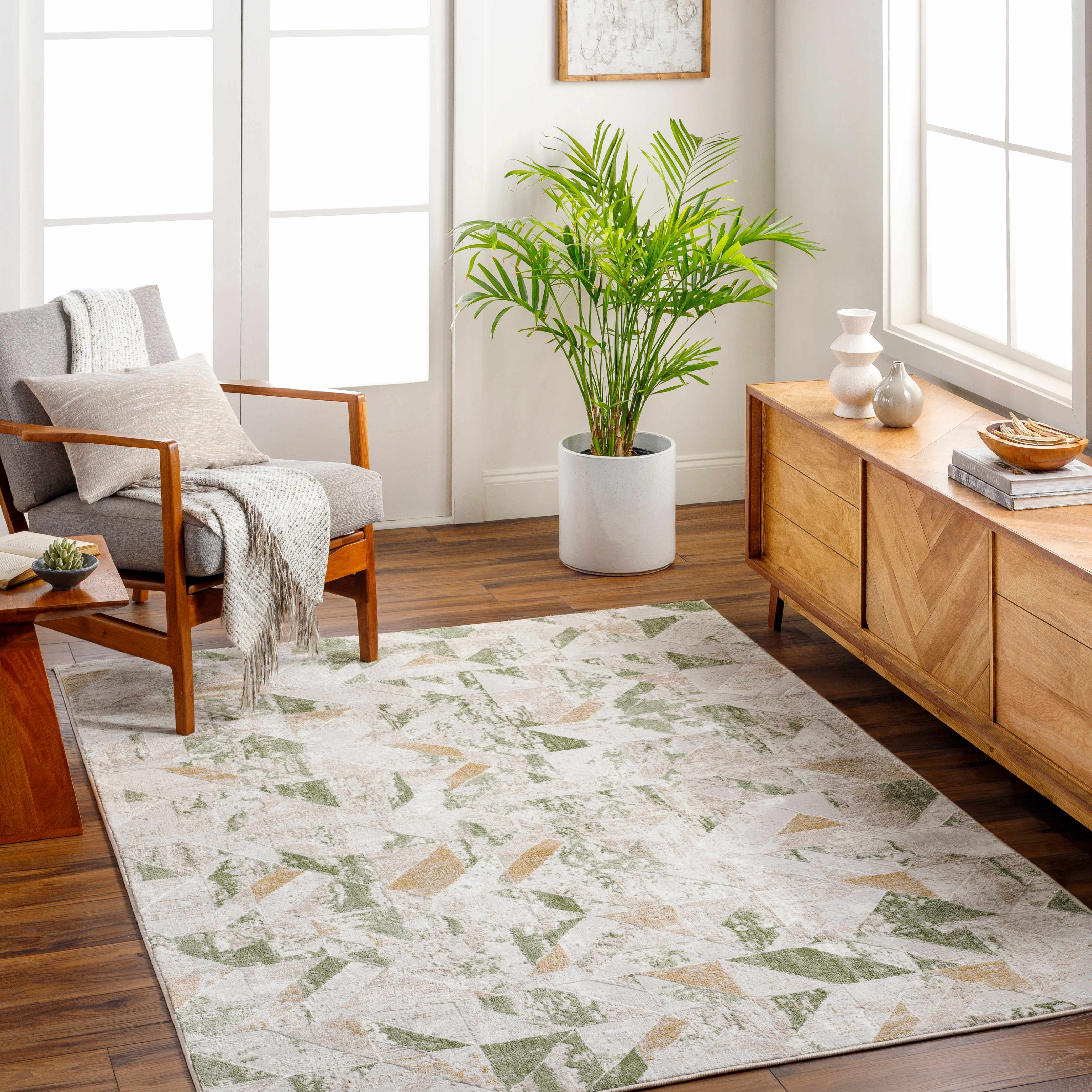 Gonca Green Geometric Area Rug - Image 2
