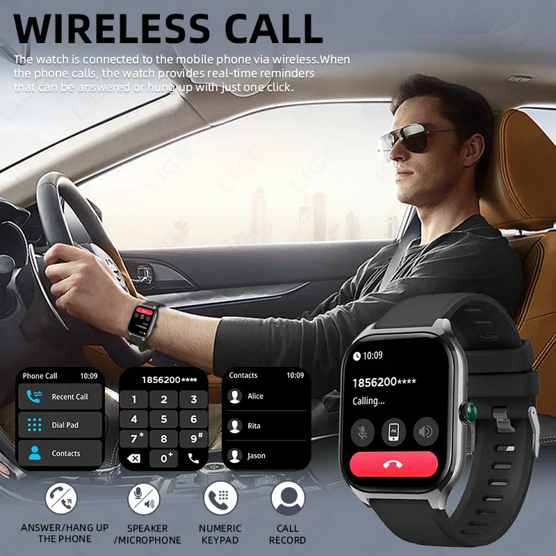 GPS Smart Watch for Men Women Fitness Heart Rate Monitor Bluetooth Call Tracker - Image 3