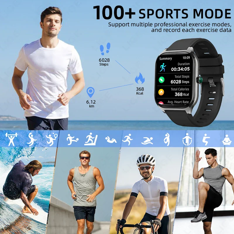 GPS Smart Watch for Men Women Fitness Heart Rate Monitor Bluetooth Call Tracker - Image 6