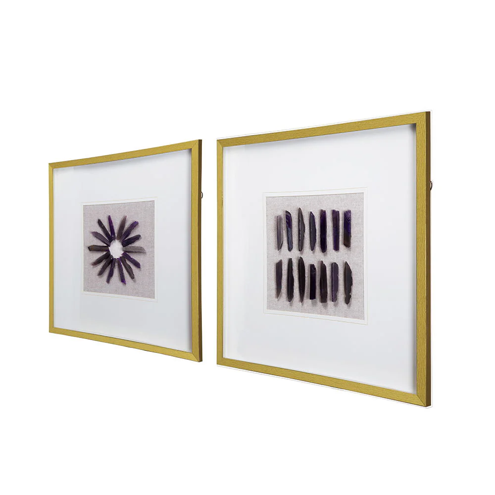 Grace Purple Agate Shadow Boxes Wall Art Set of 2 - Multicolor - Image 9