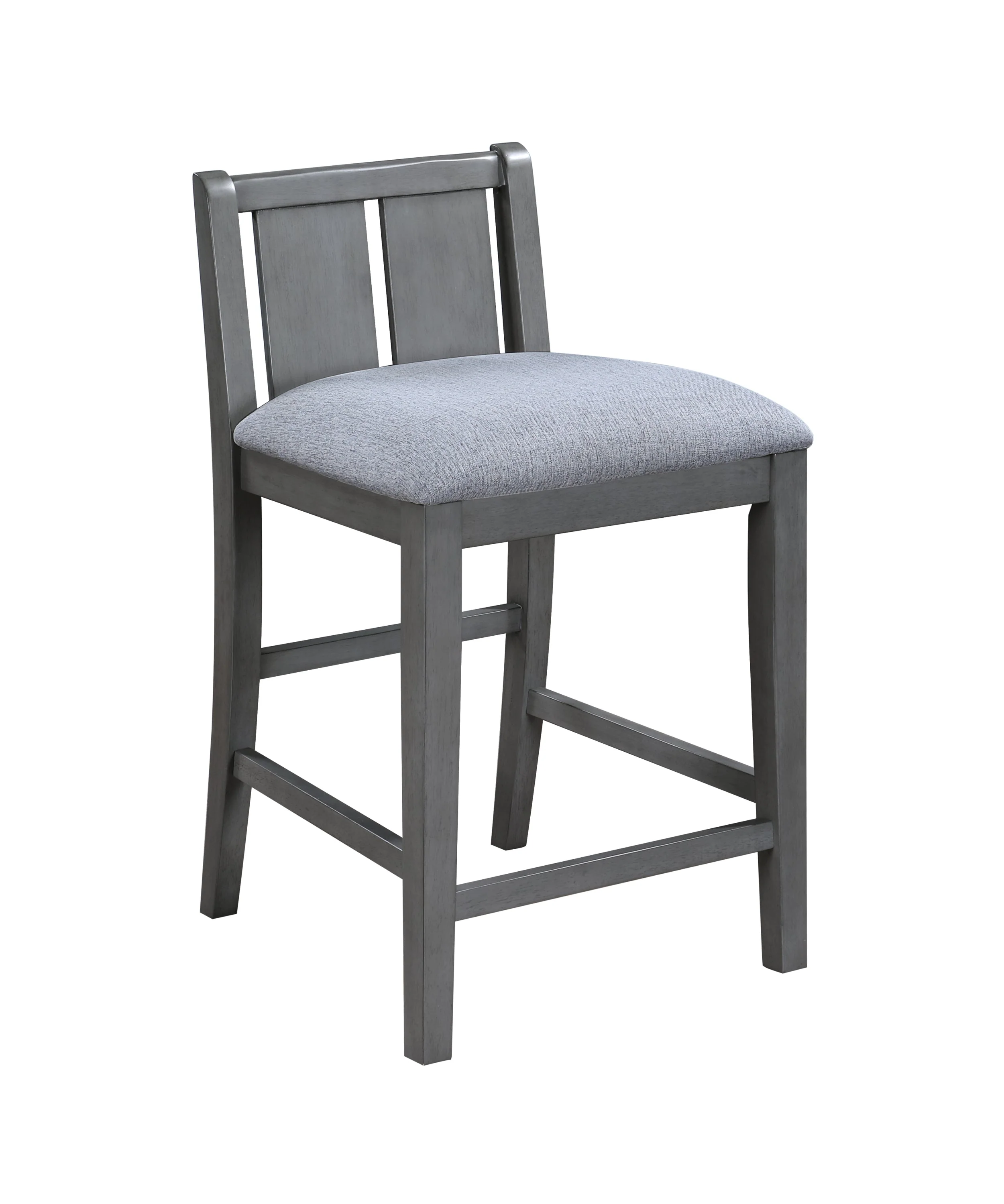 Graham 36' 3-Piece Gray Finish Small Space Counter Height Dining Table with Shelves and 2 Chairs - Image 5