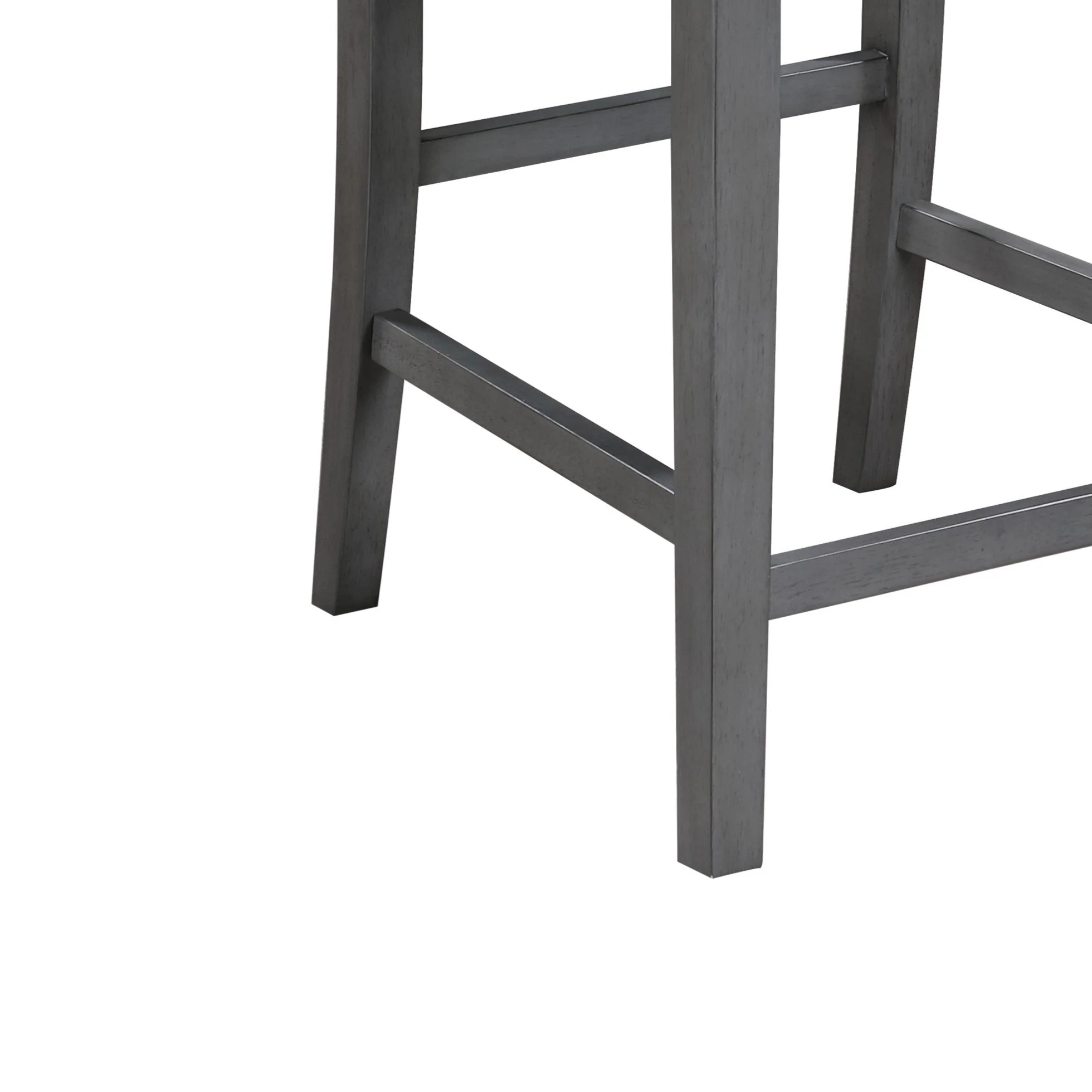 Graham 36' 3-Piece Gray Finish Small Space Counter Height Dining Table with Shelves and 2 Chairs - Image 9