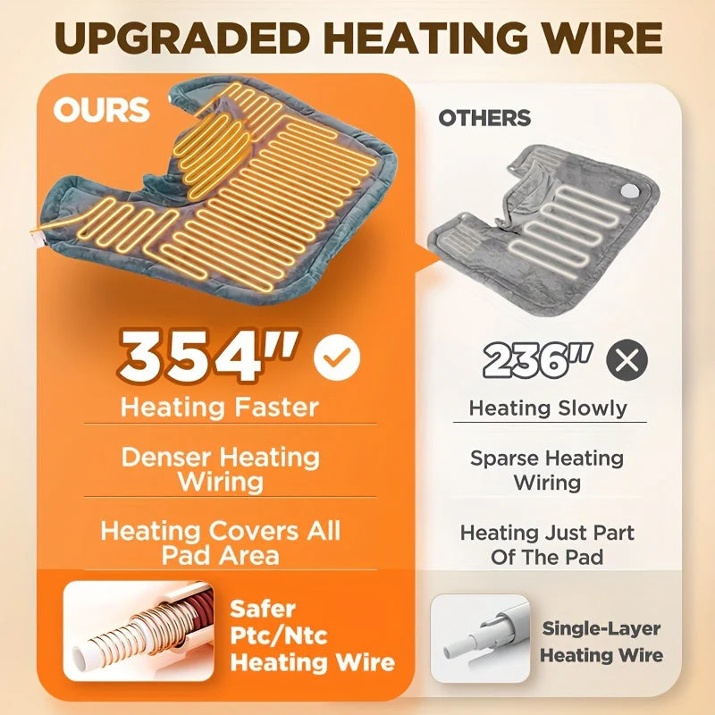 Graphene Heating Pad for Neck & Shoulders – Weighted, 6 Heat Levels, Auto-Off - Image 2