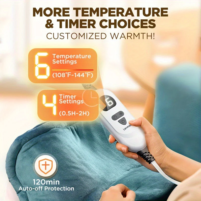 Graphene Heating Pad for Neck & Shoulders – Weighted, 6 Heat Levels, Auto-Off - Image 4