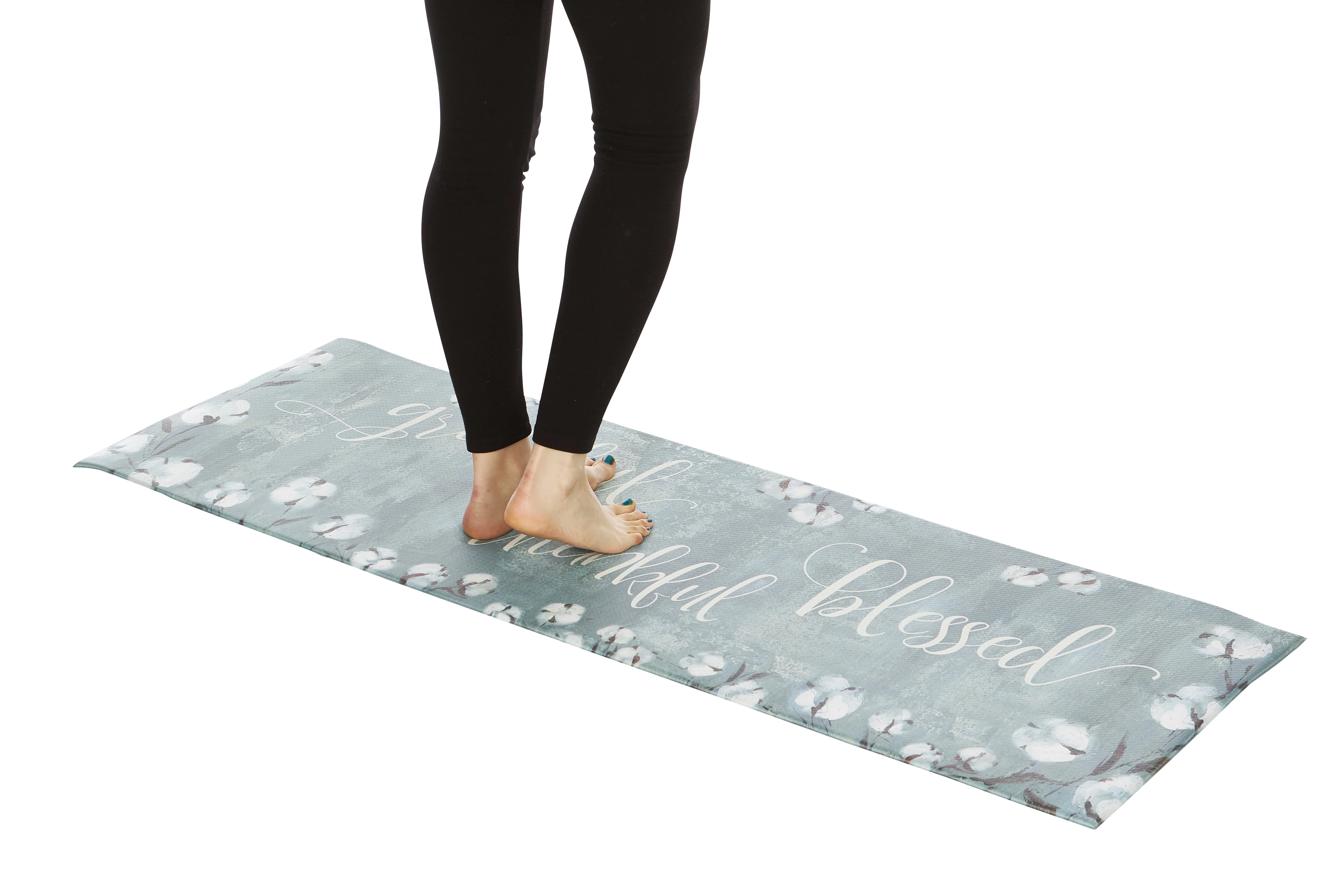 Grateful Thankful Bless Anti-Fatigue Memory Foam Kitchen Mat - Image 2