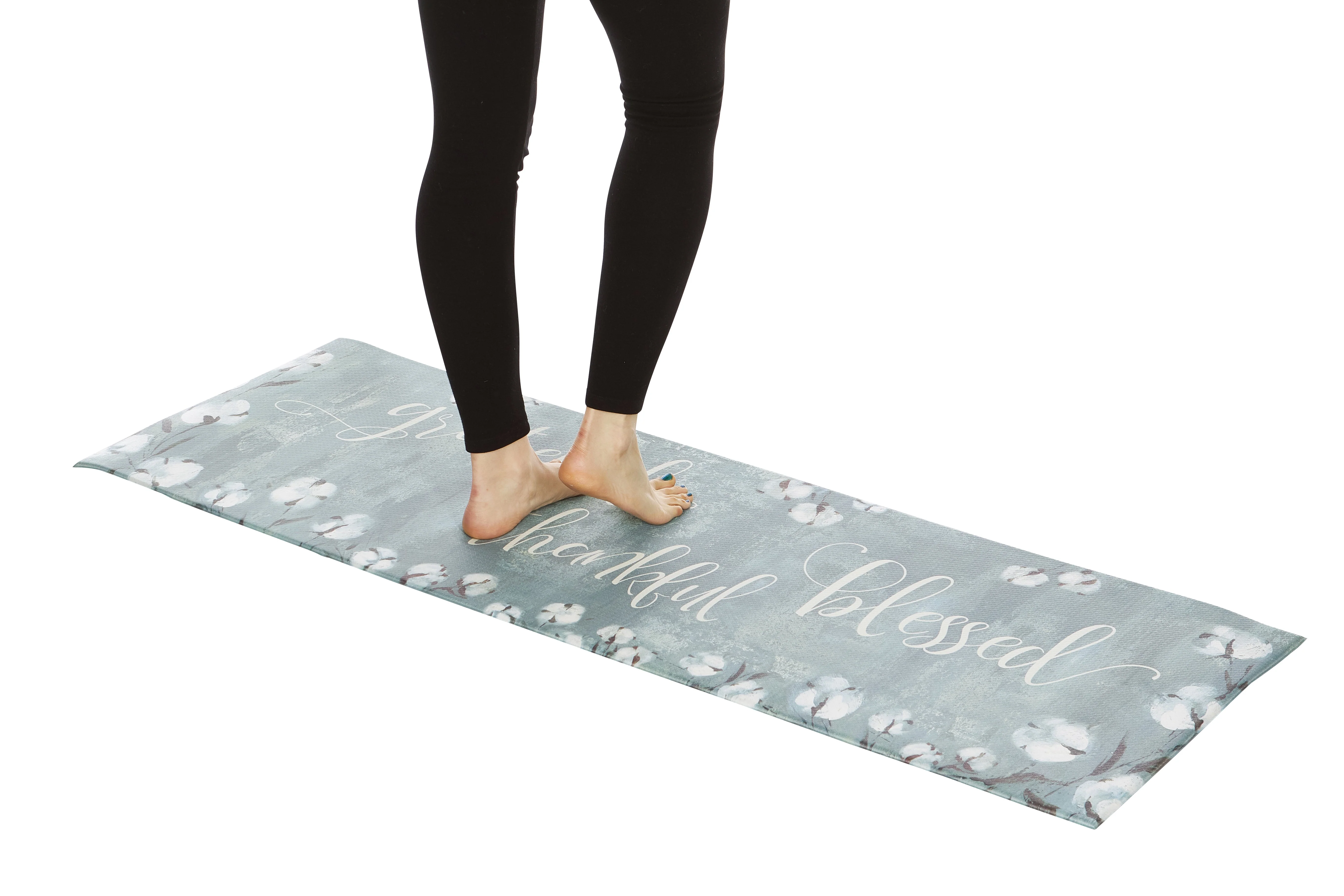 Grateful Thankful Bless Anti-Fatigue Memory Foam Kitchen Mat - Image 3
