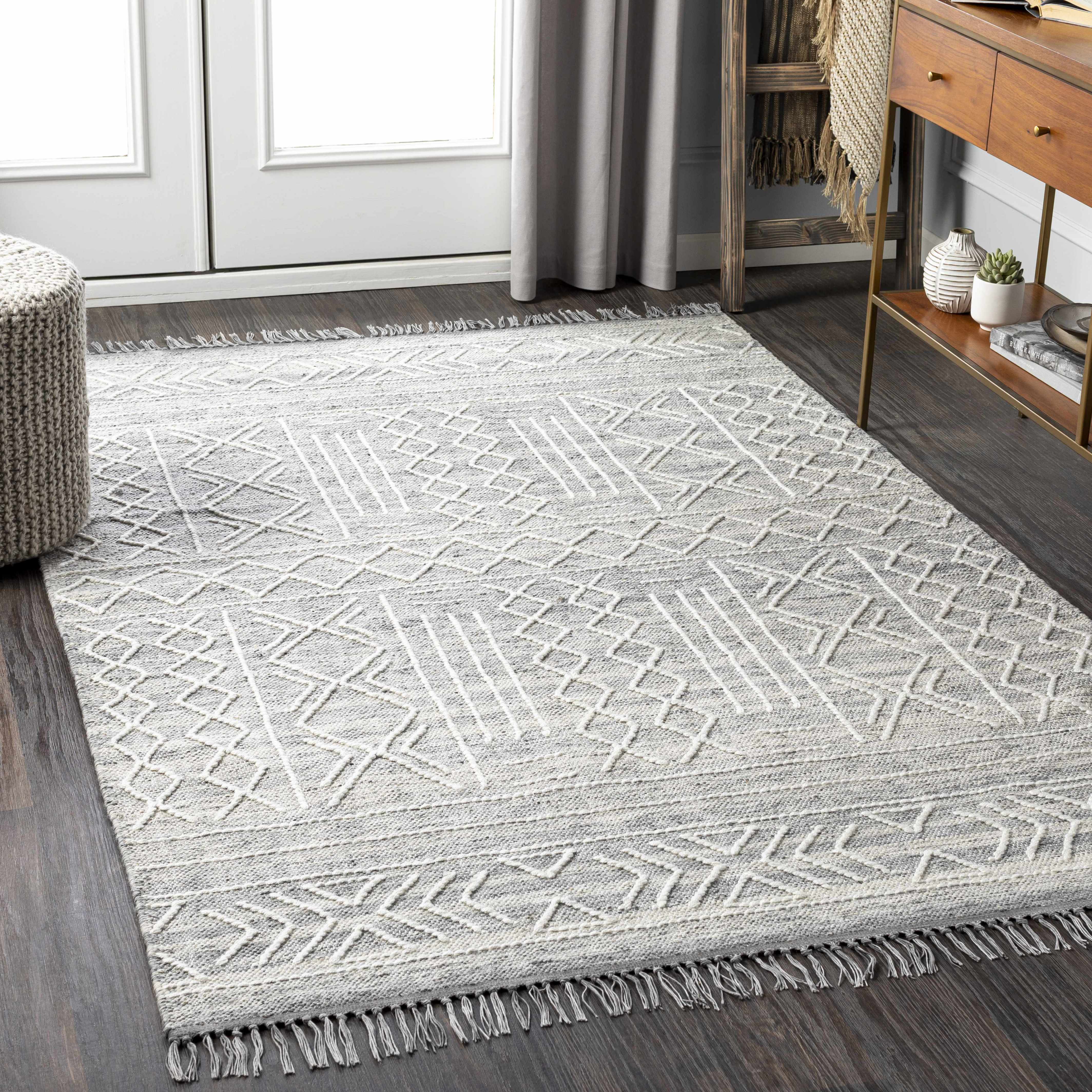 Gray Clintwood Wool Tassel Carpet - Clearance - Image 2