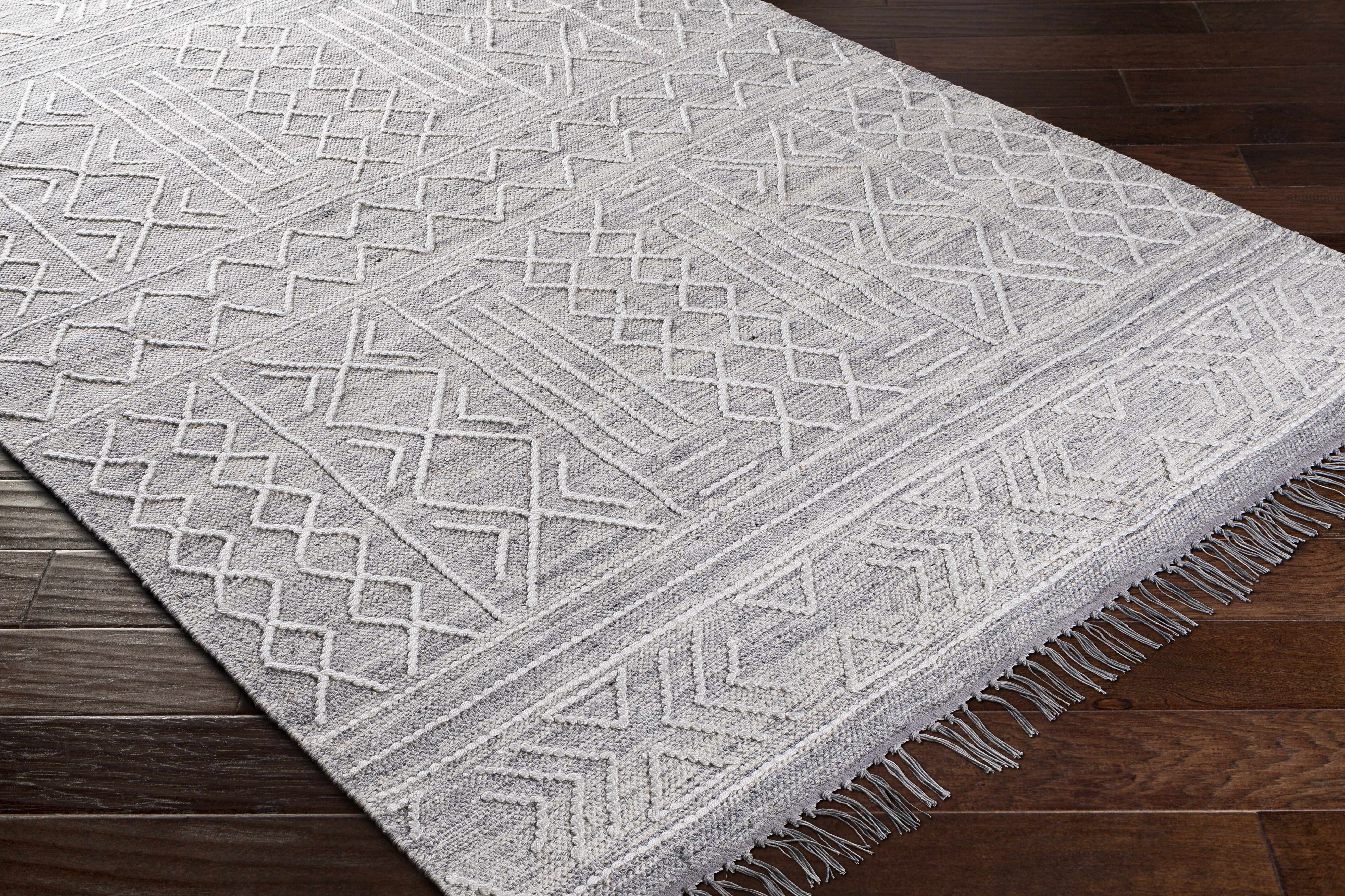 Gray Clintwood Wool Tassel Carpet - Clearance - Image 3