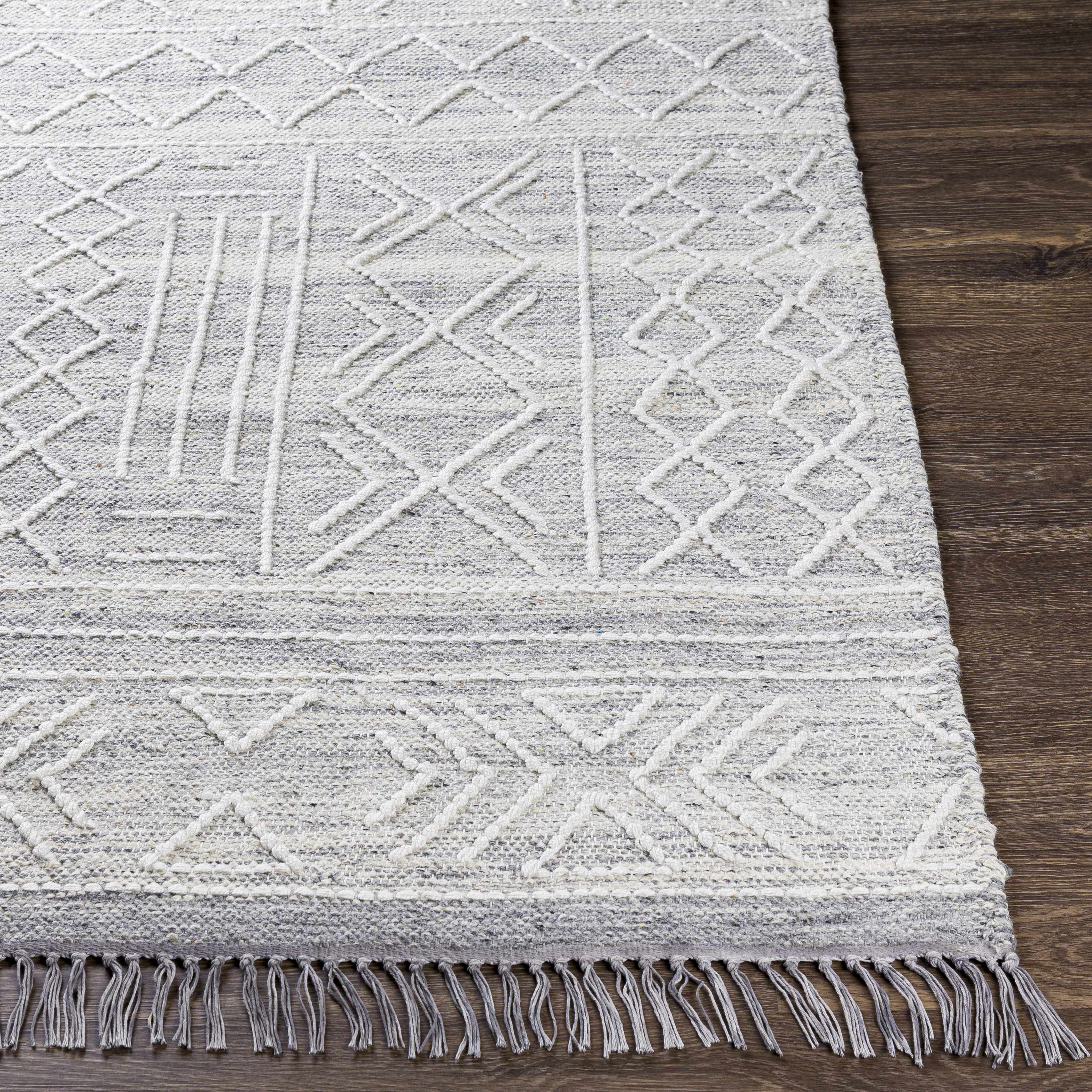 Gray Clintwood Wool Tassel Carpet - Clearance - Image 4