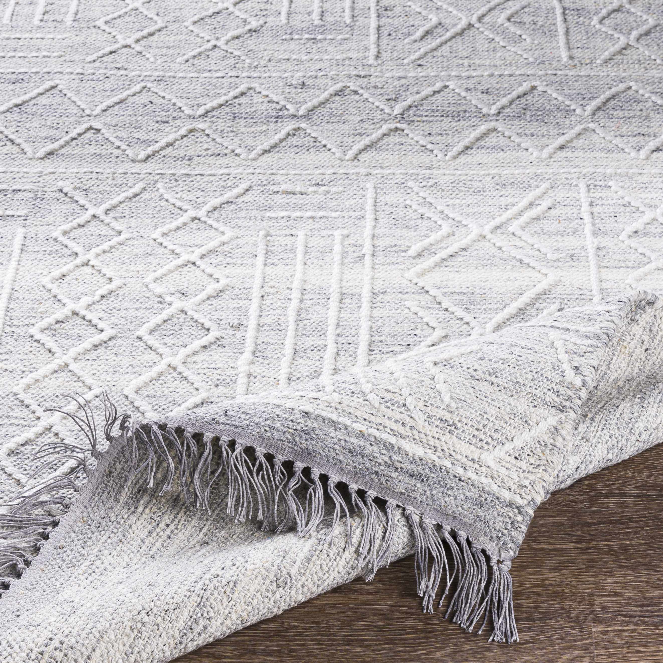 Gray Clintwood Wool Tassel Carpet - Clearance - Image 5
