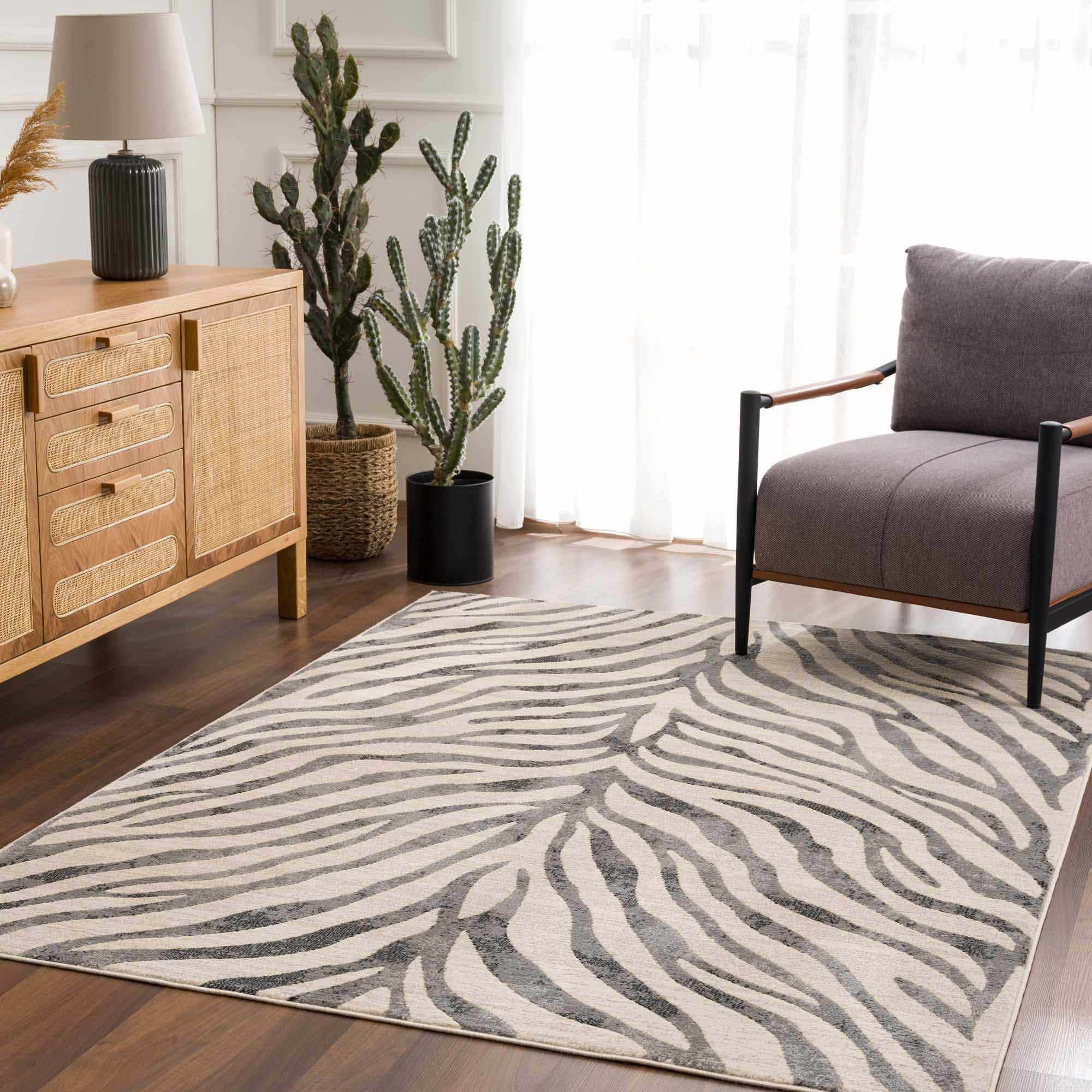 Gray Ecorse Zebra Print Area Rug - Image 10