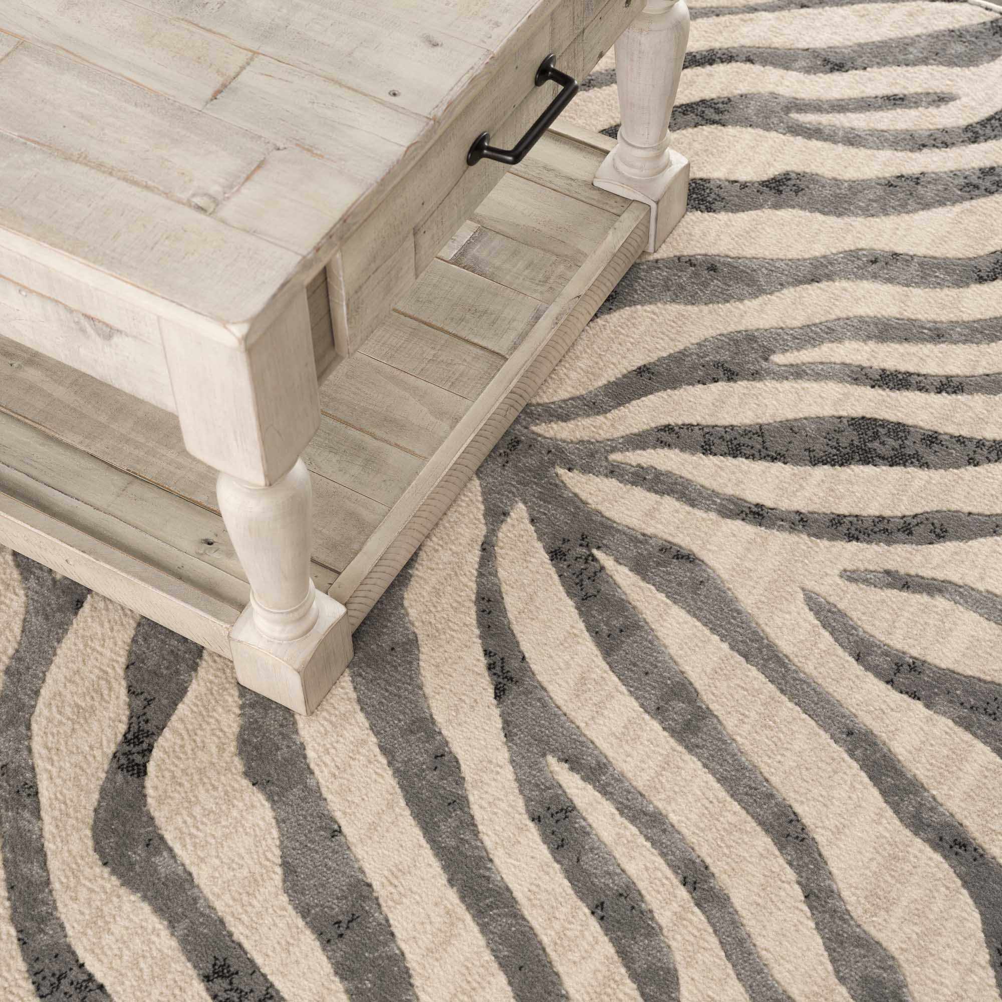 Gray Ecorse Zebra Print Area Rug - Image 15