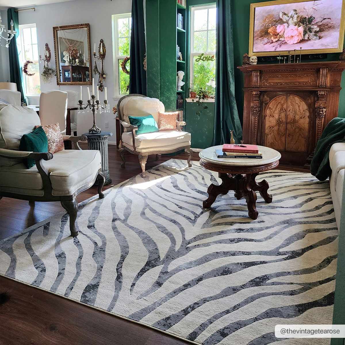 Gray Ecorse Zebra Print Area Rug - Image 2