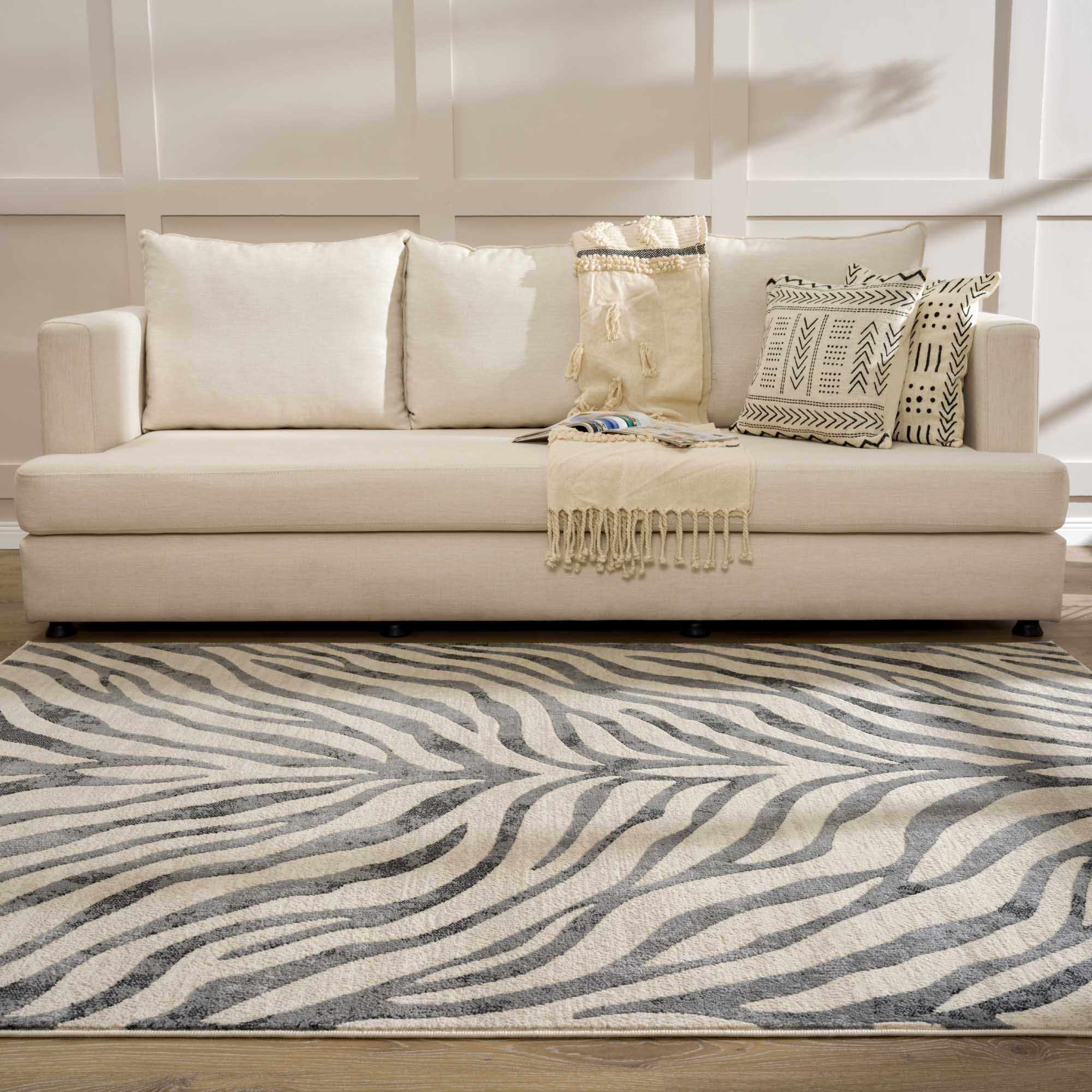 Gray Ecorse Zebra Print Area Rug - Image 3