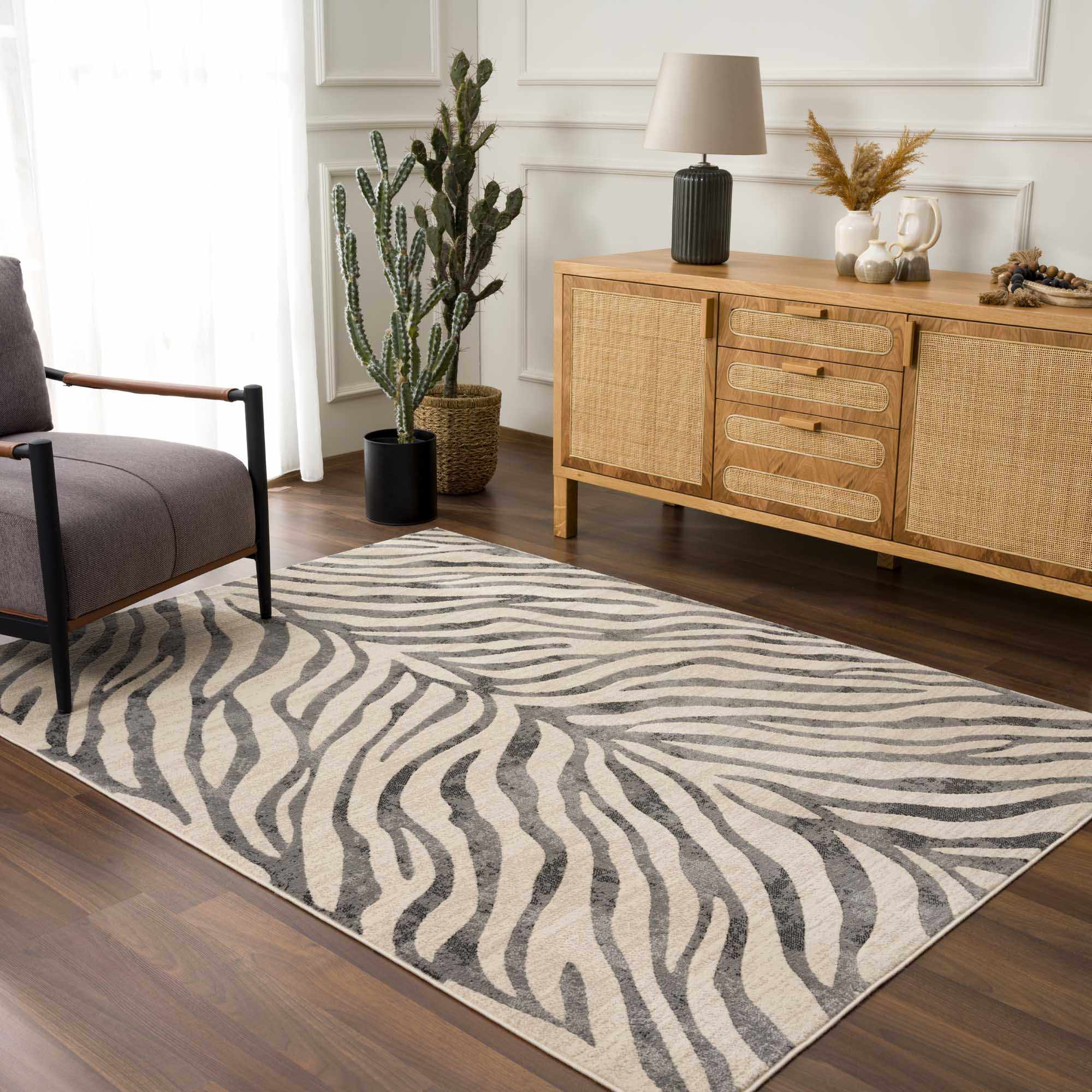 Gray Ecorse Zebra Print Area Rug - Image 4