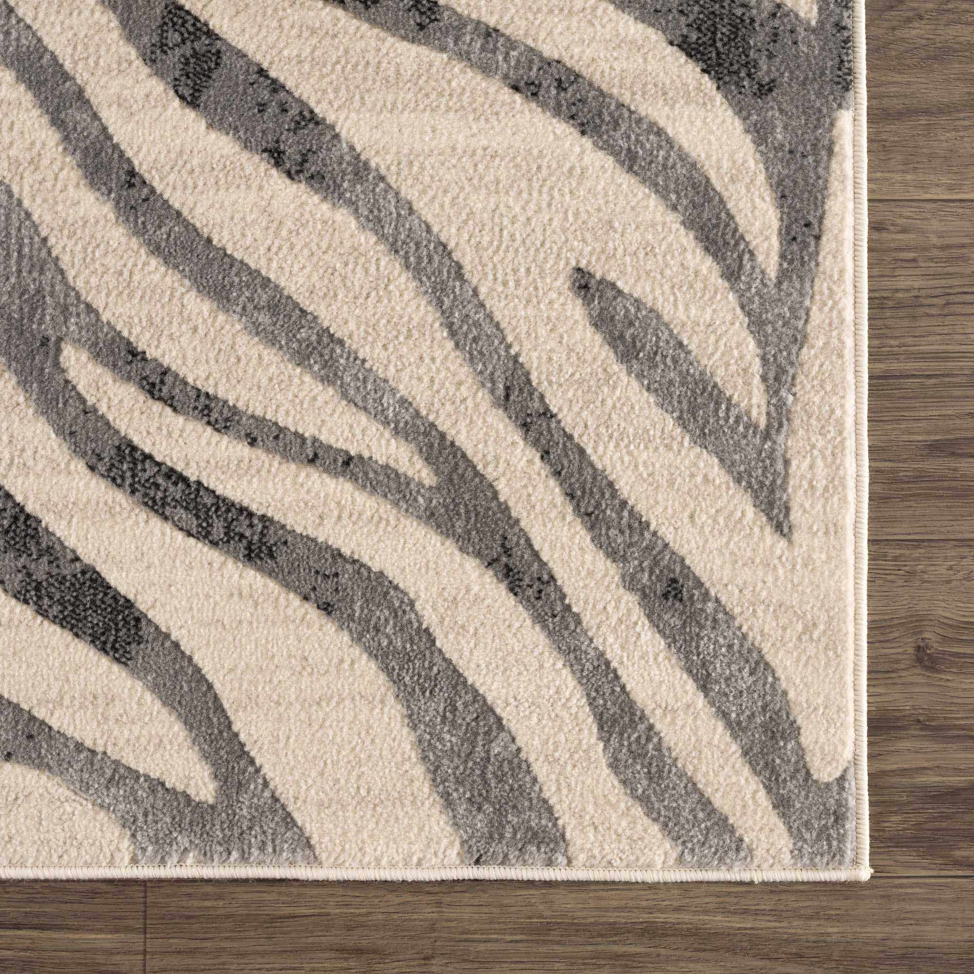 Gray Ecorse Zebra Print Area Rug - Image 9