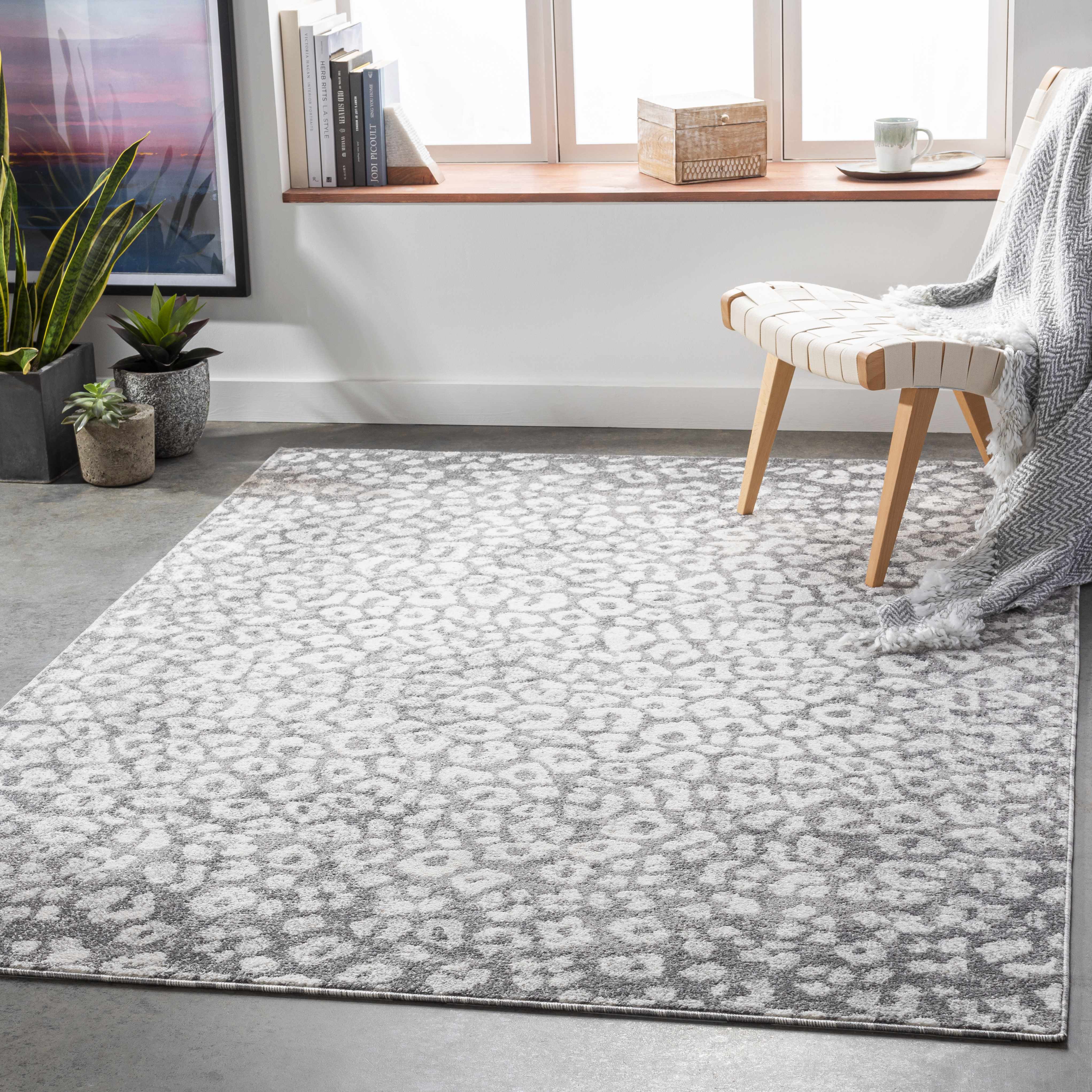 Gray Hubbardsville Leopard Print Area Rug - Clearance - Image 2