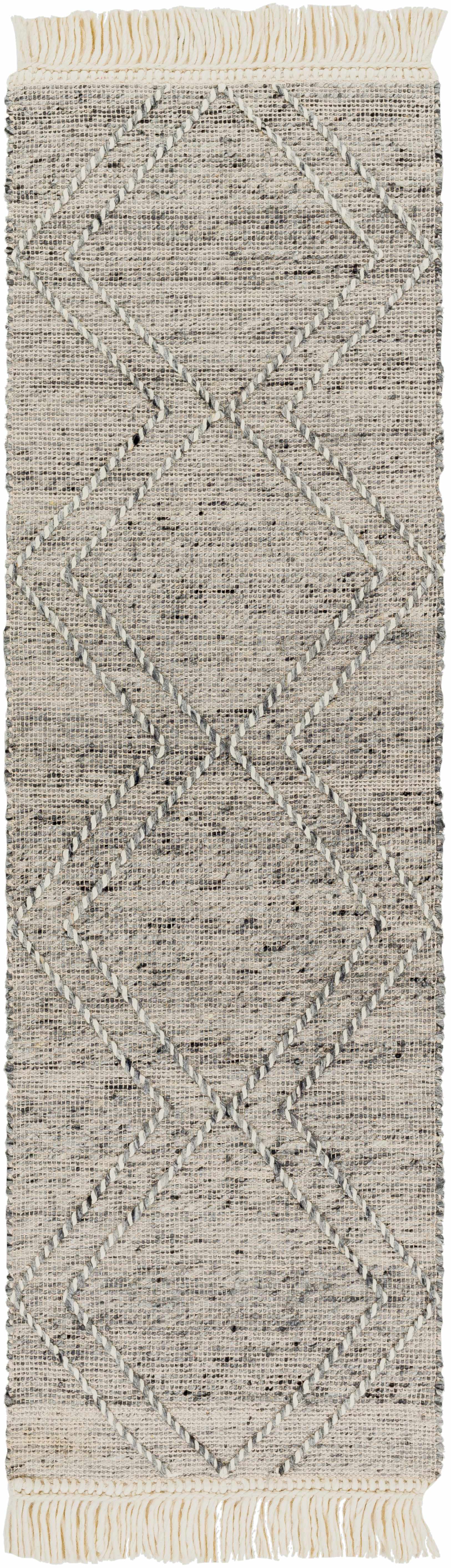 Gray Malilipot Wool Blend Braided Tassel Area Rug - Clearance - Image 9