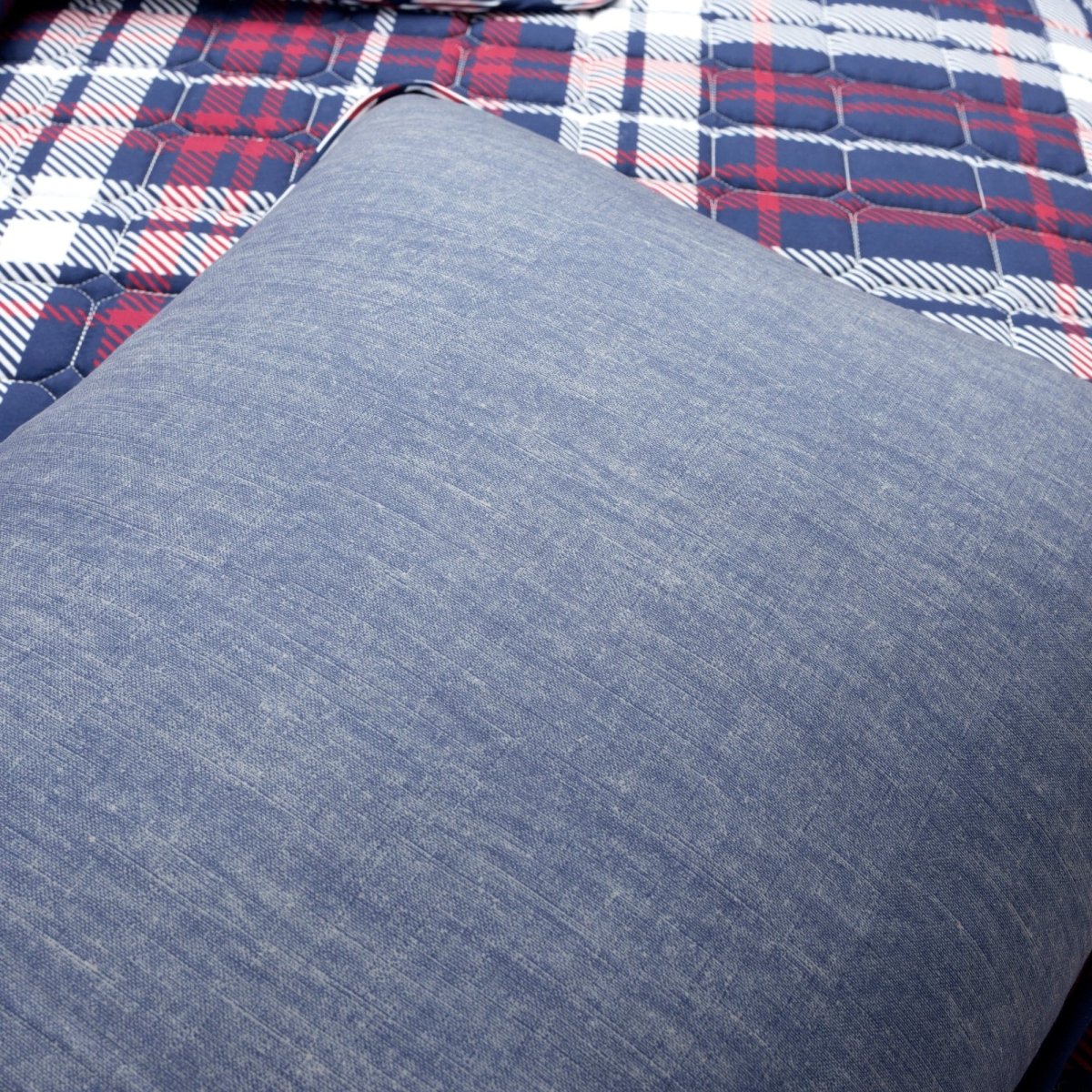Grayson Farmhouse Plaid Reversible Quilt Set - Image 11