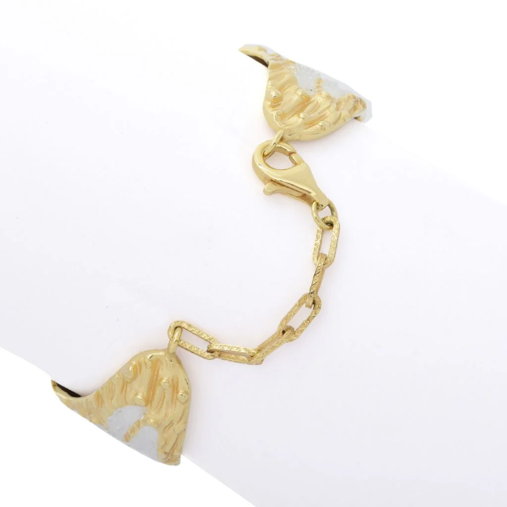 Graziella 23K Gold Plated Choice of Color Enamel Butterfly Cuff Bracelet - Image 2