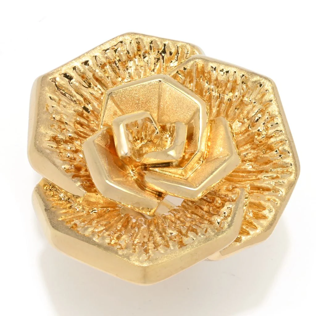 Graziella 23K Gold Plated Electroform Rose Ring - Image 3