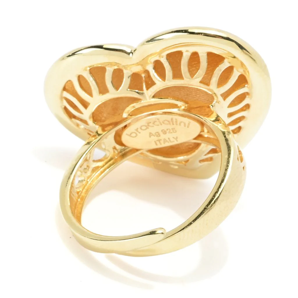Graziella 23K Gold Plated Polished Heart Thin Band Ring - Image 2