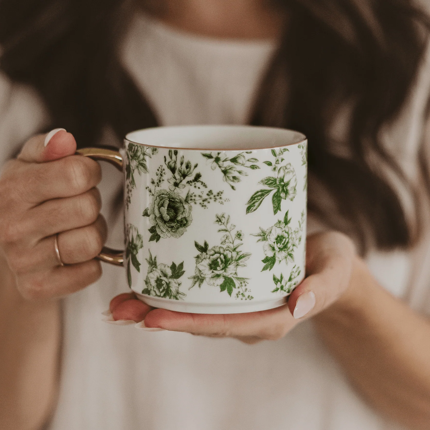 Green Delft 14oz. Coffee Mug - Image 3